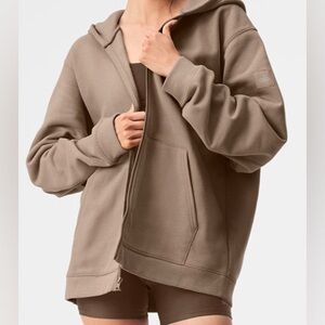 Alo Tan Renown Full Zip Hoodie